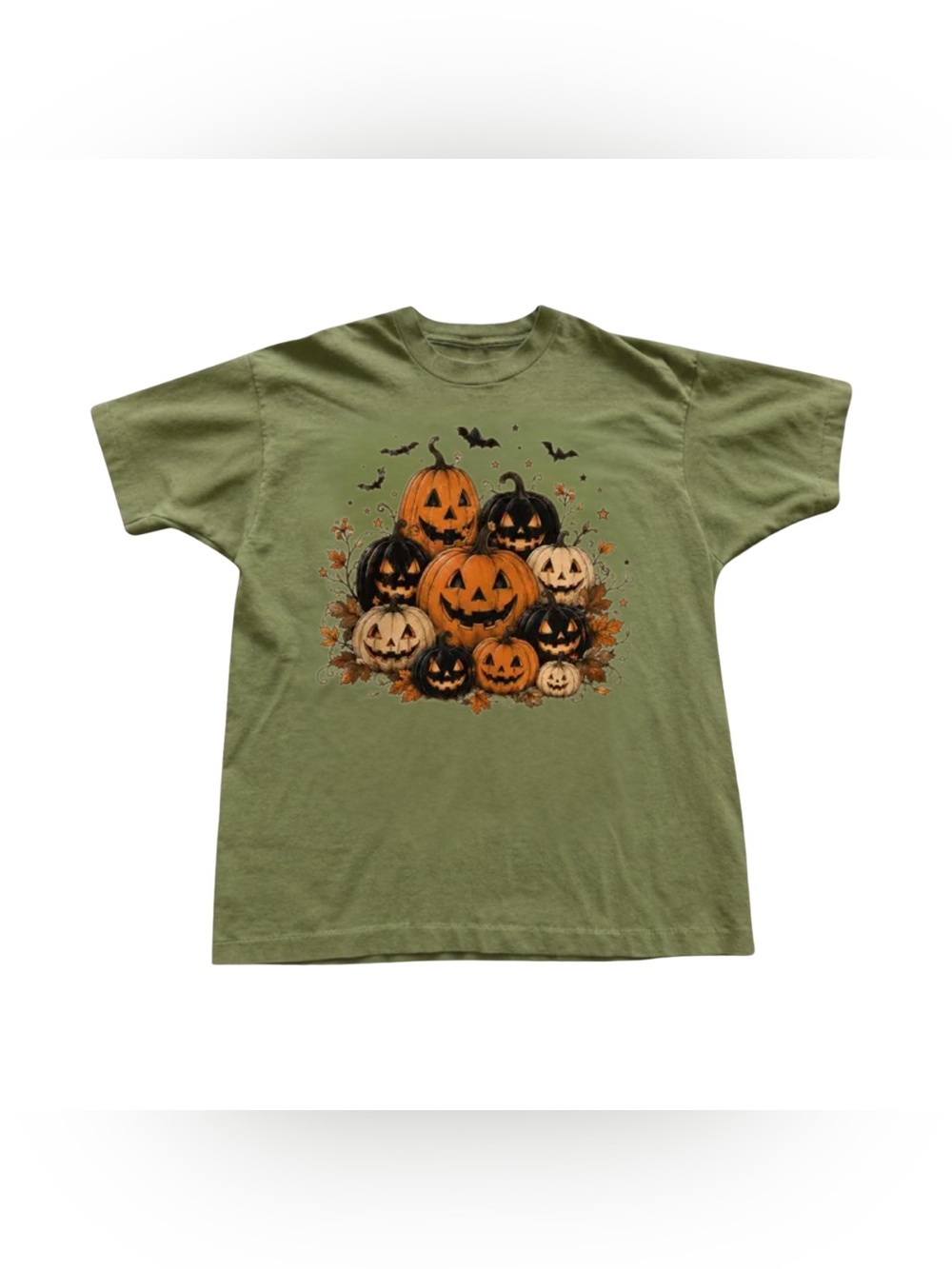 Military Green Halloween Pumpkin Graphic Tee
